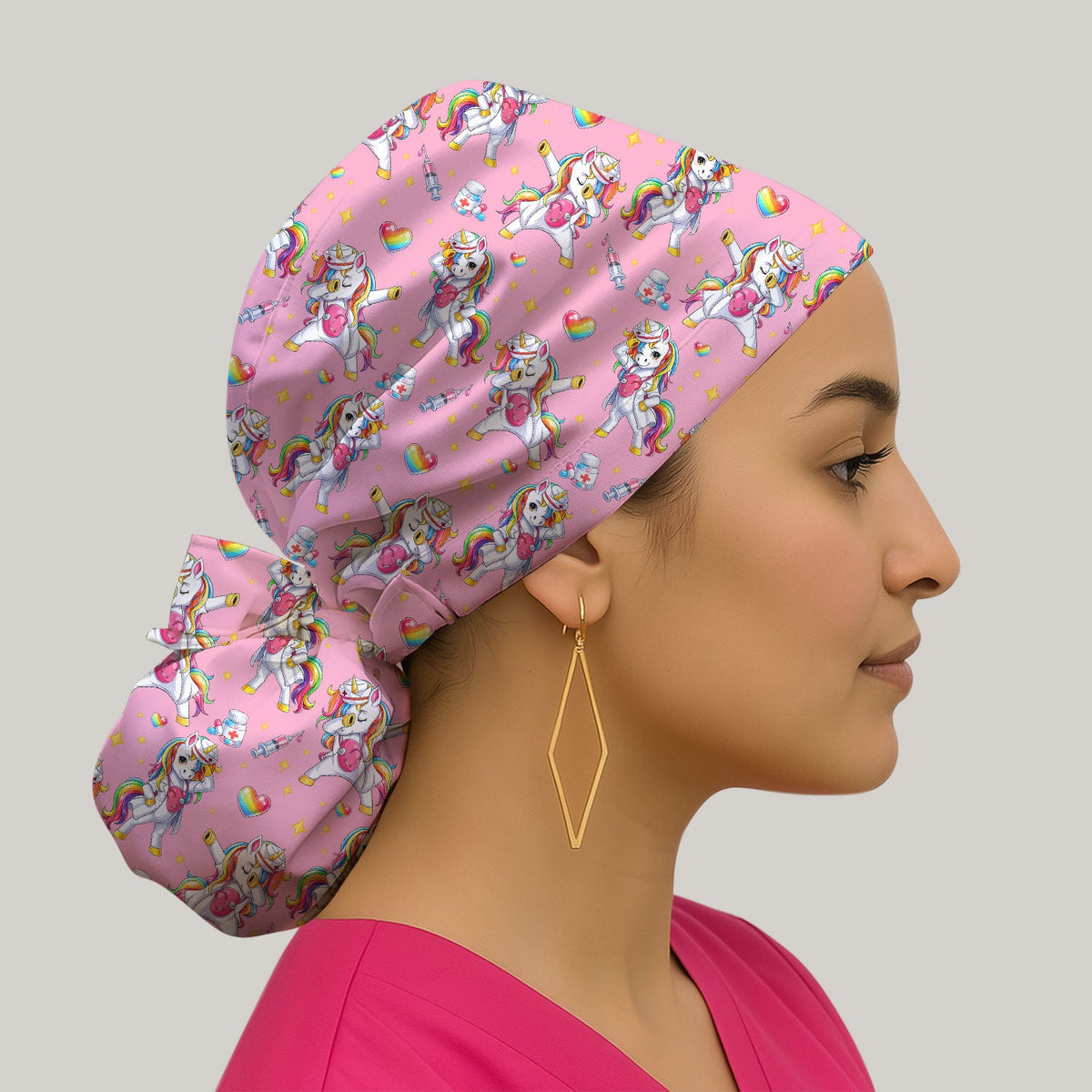 Nurse Unicorn Rainbow Scrub Cap