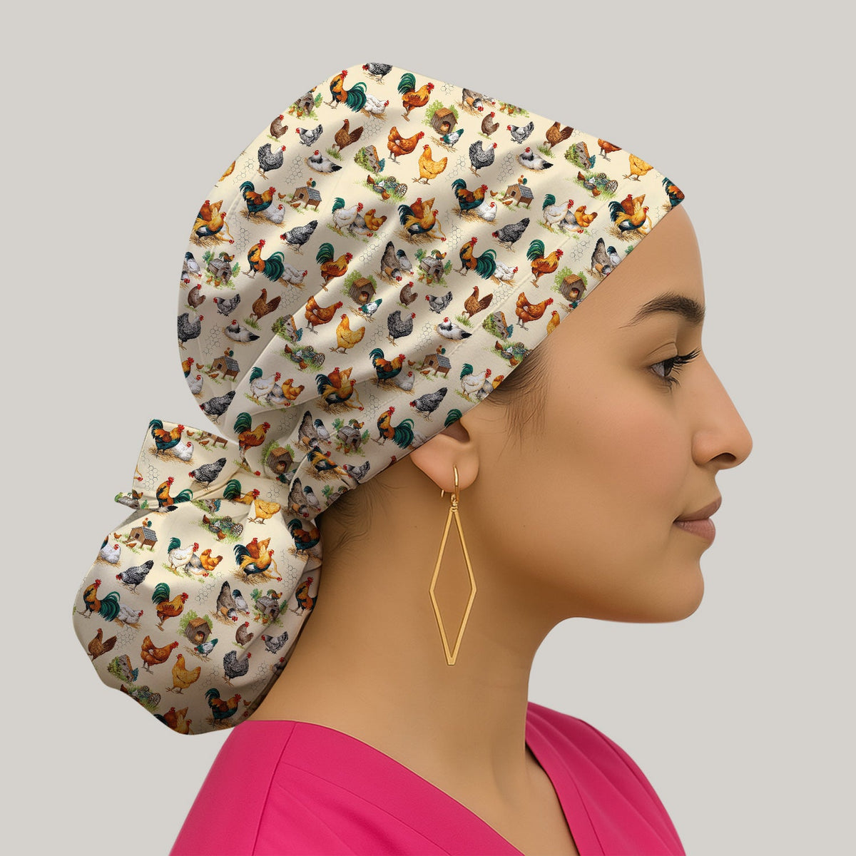 Farm Chicken Rooster Coop Scrub Cap