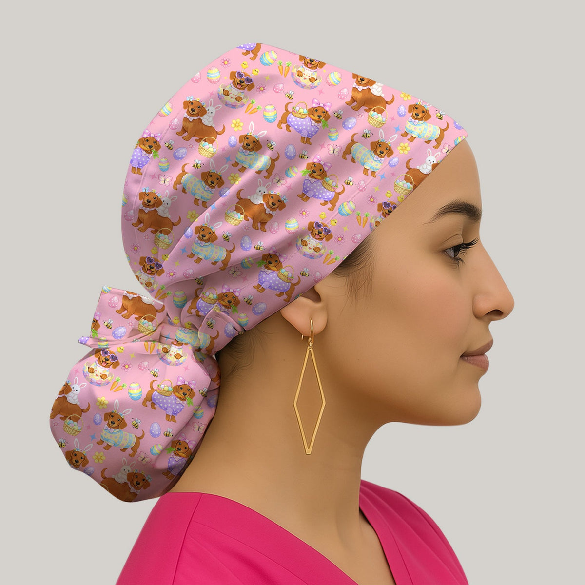 Easter Dachshund Scrub Cap