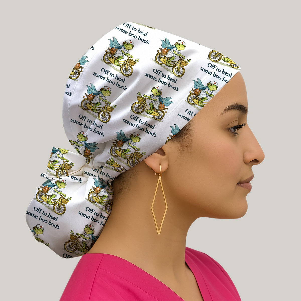 Nurse Frog Cycling Scrub Cap