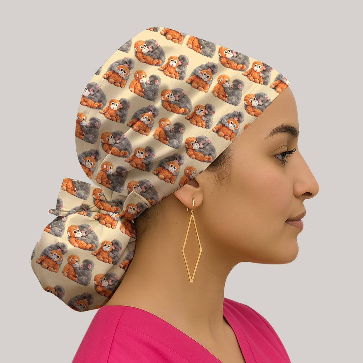 Cute Baby Monkey Plush Toy Scrub Cap