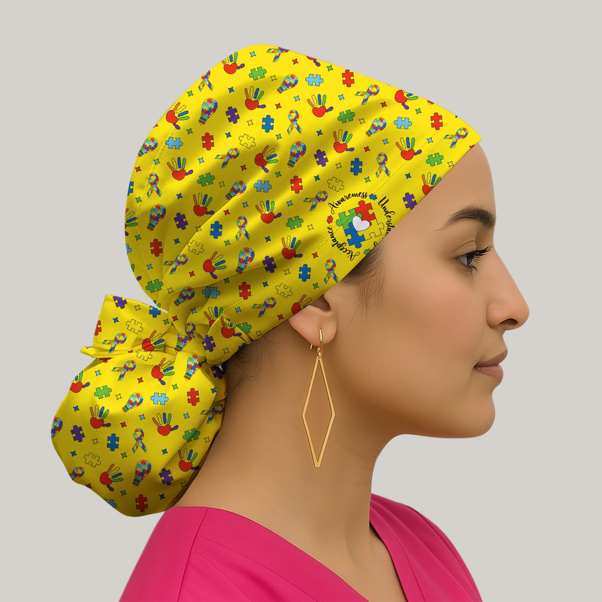 Autism Awareness Colorful Puzzle Scrub Cap