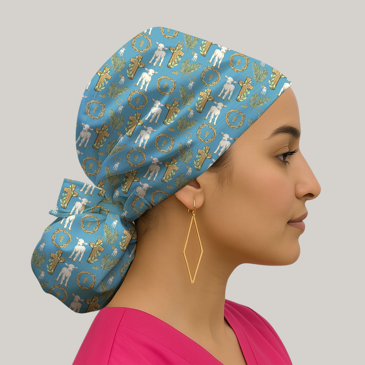 Faith Lamb Cross Scrub Cap