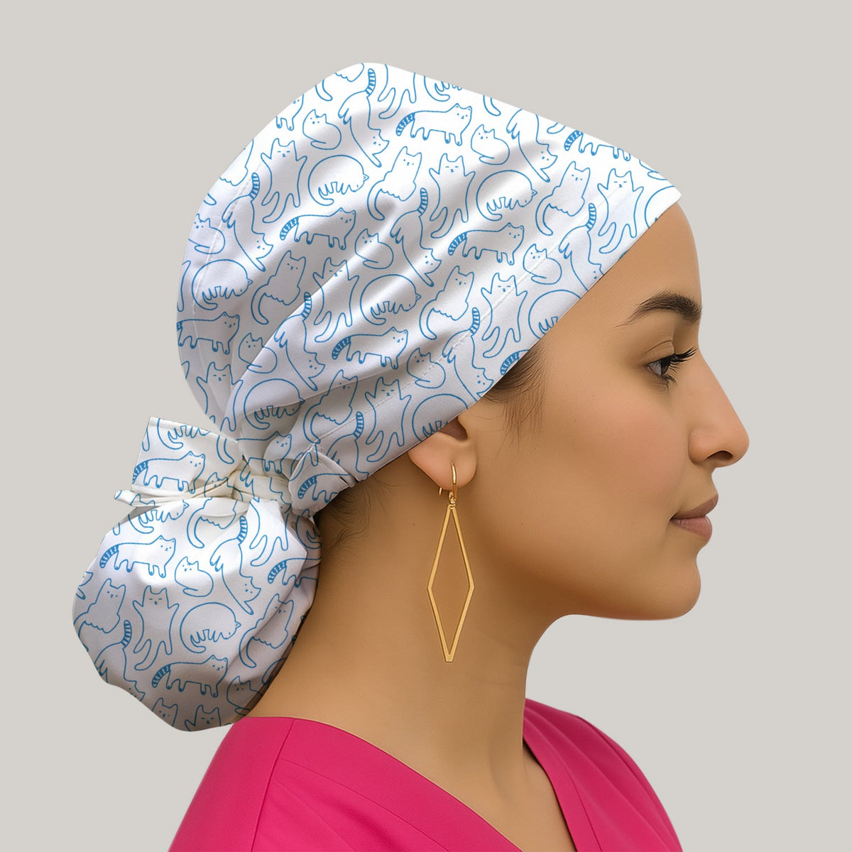 Artistic Cat Scrub Cap