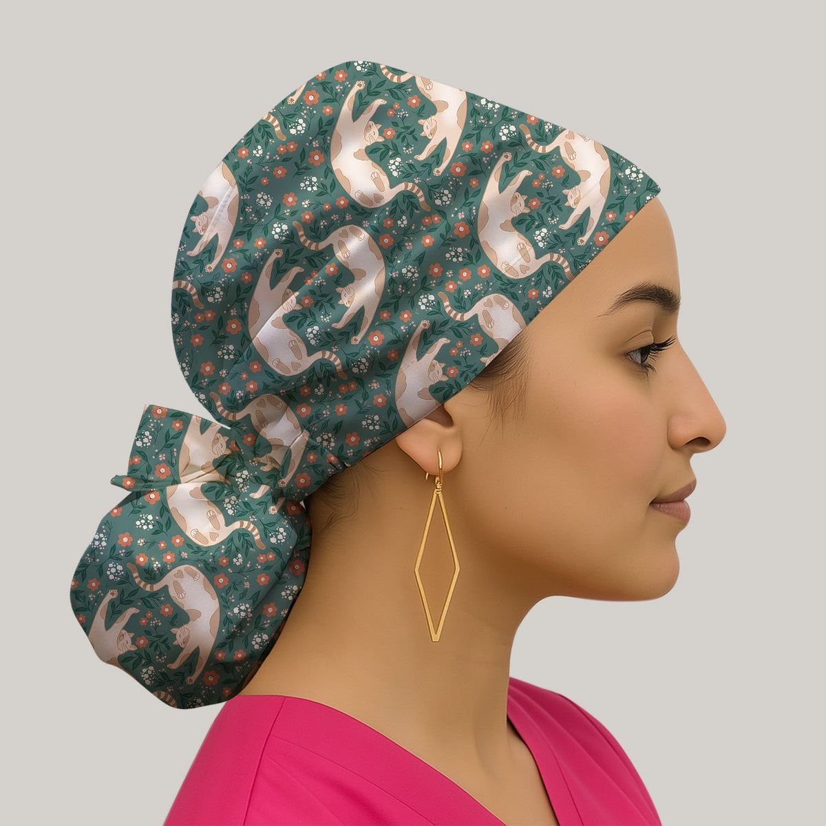 Blue Butterfly Glowing Garden Scrub Cap