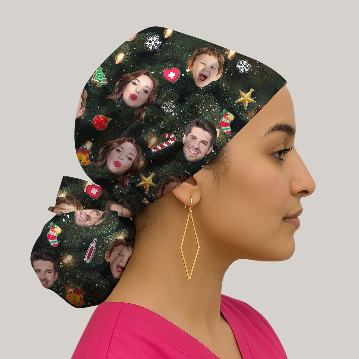 Personalized Christmas Photo Face Scrub Cap