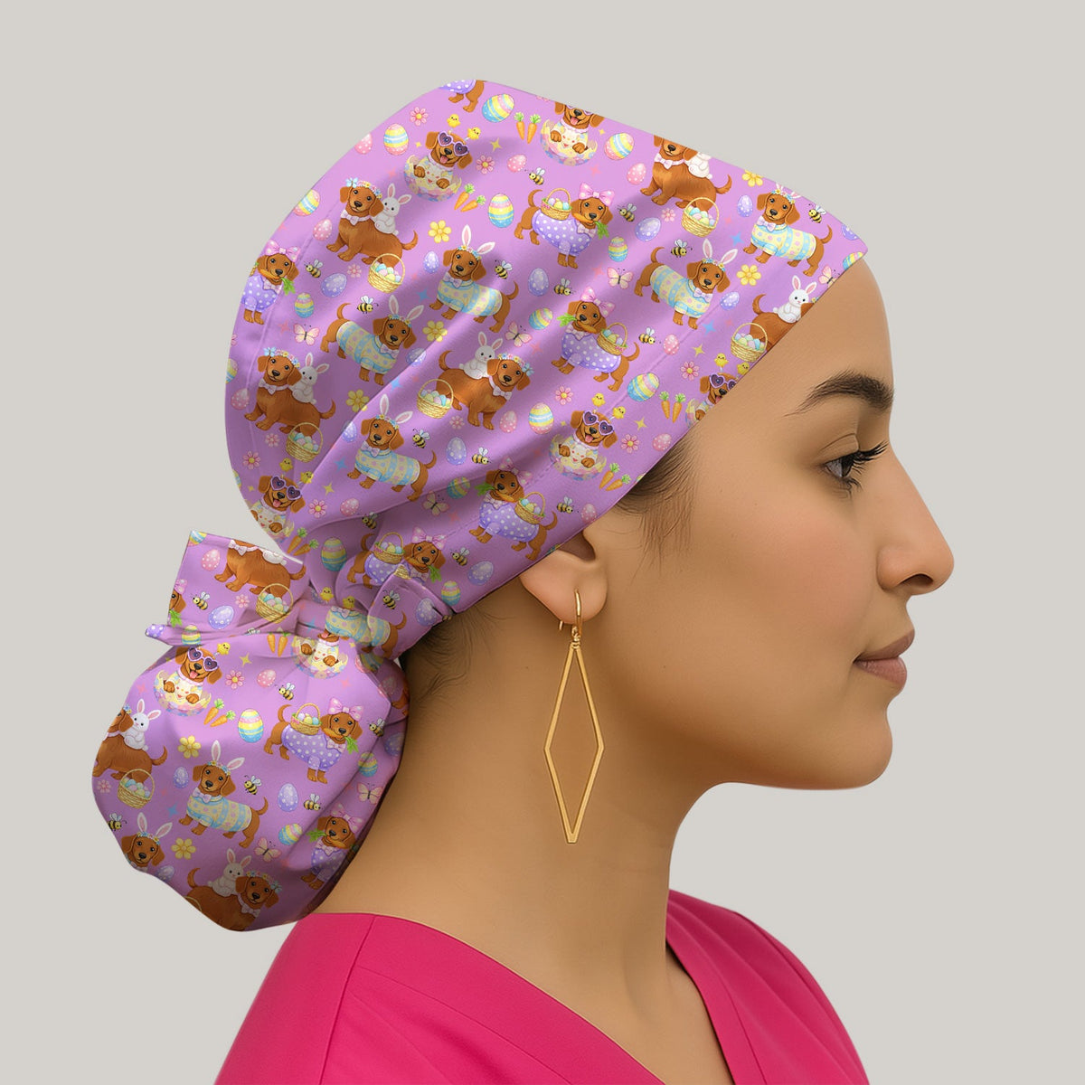 Easter Dachshund Scrub Cap