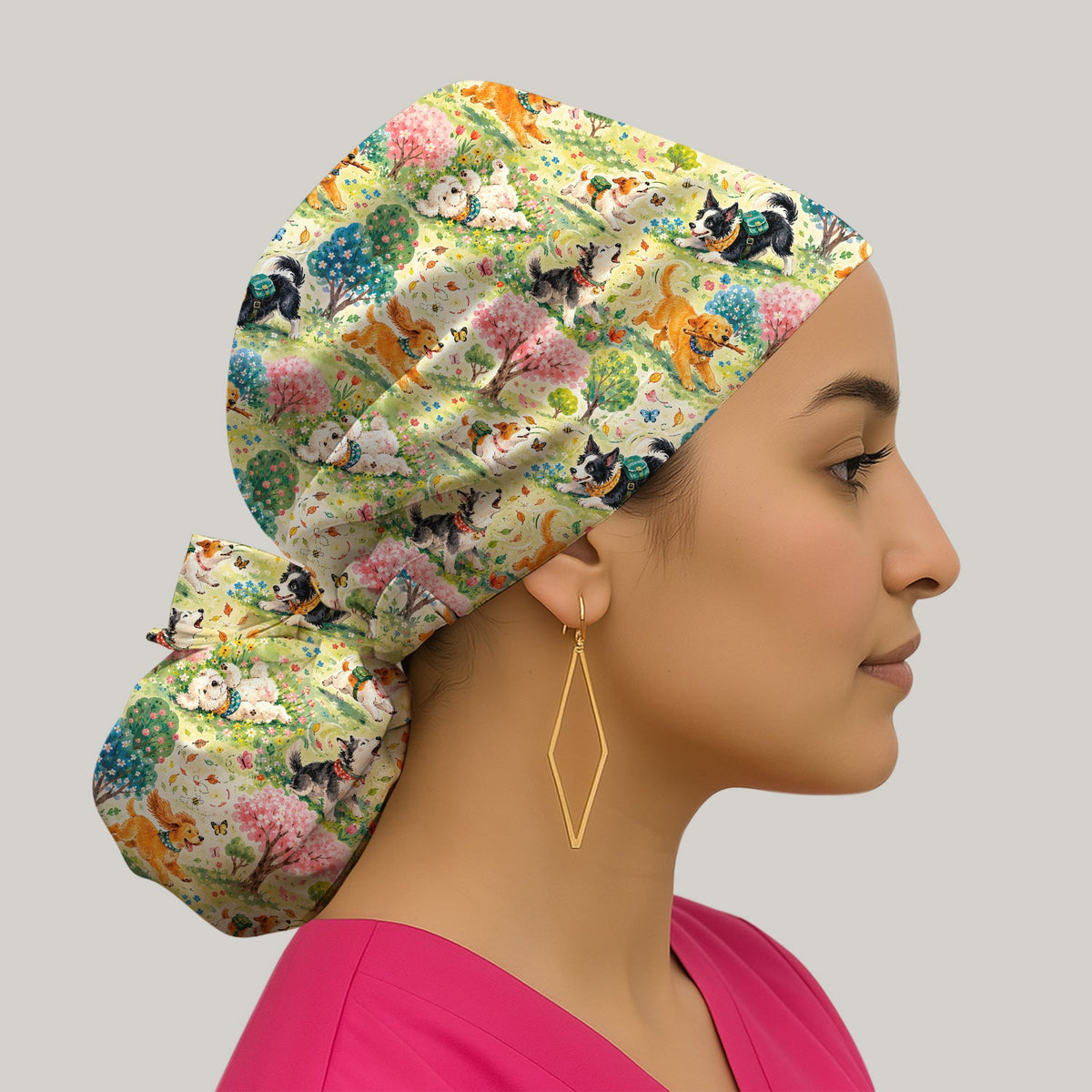 Spring Garden Dogs Scrub Cap