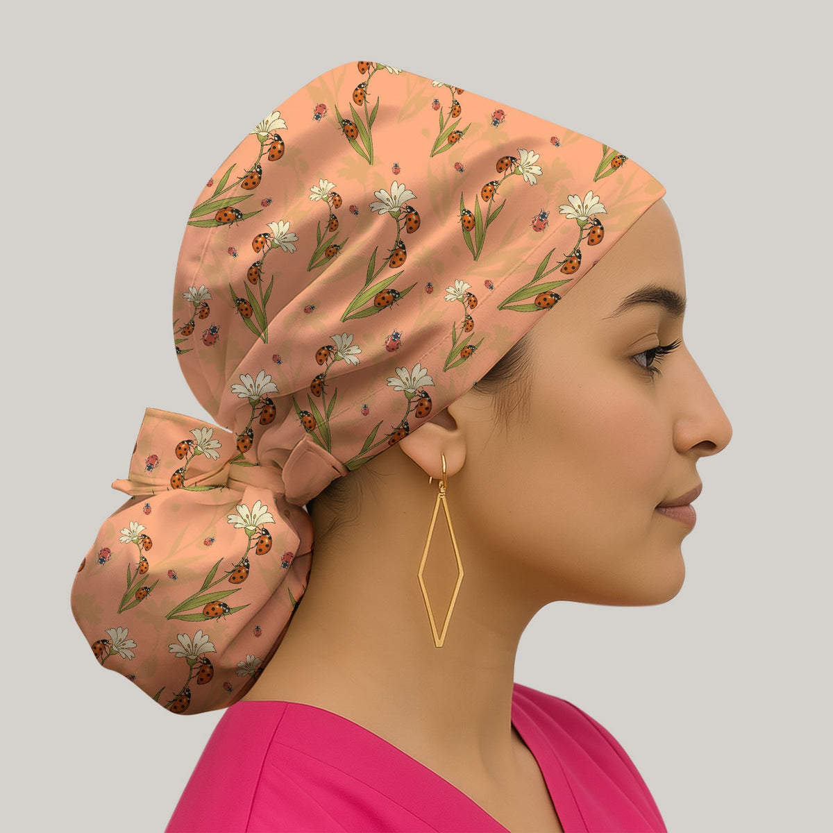 Fresh Daisy Ladybug Garden Scrub Cap