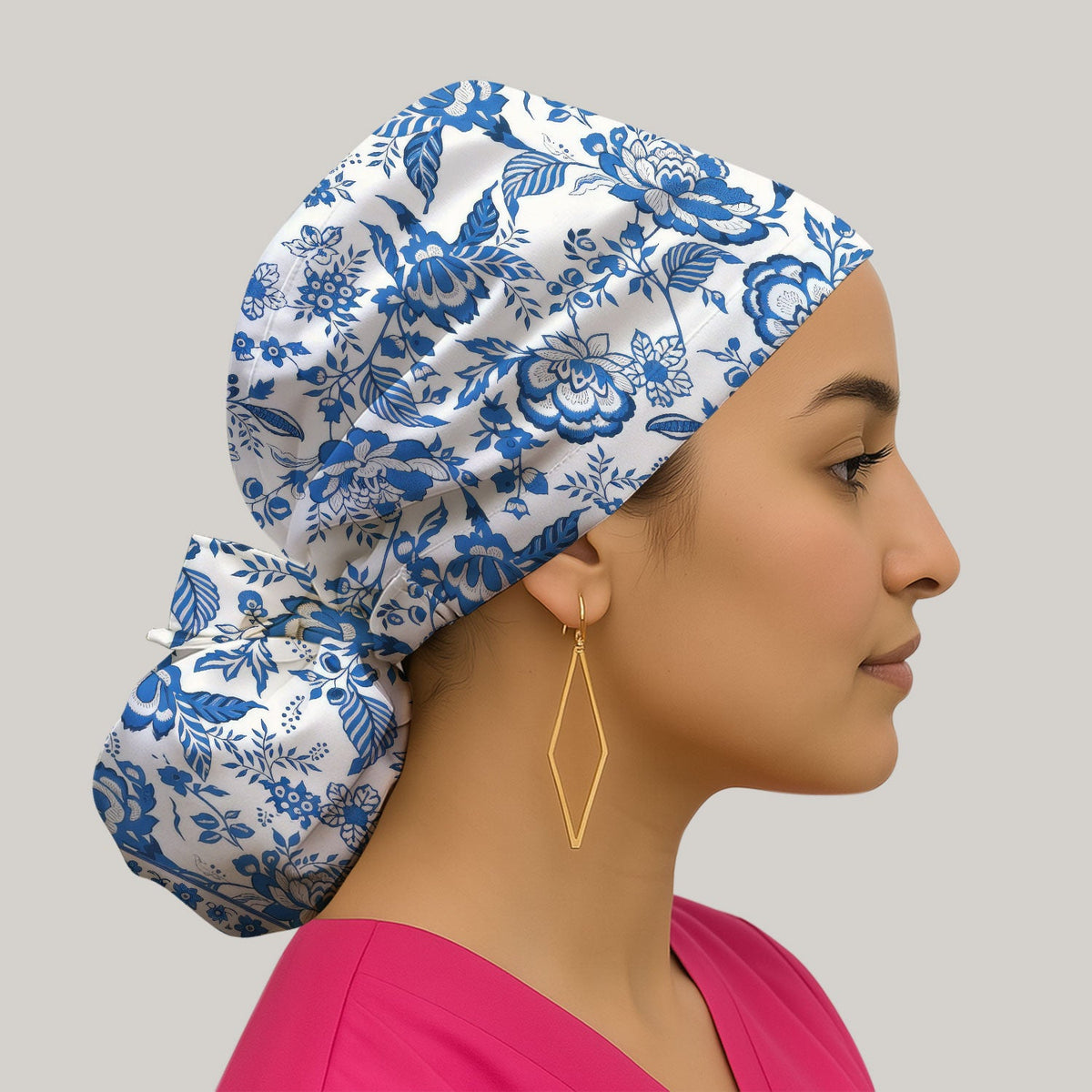 Toile De Jouy Floral Scrub Cap