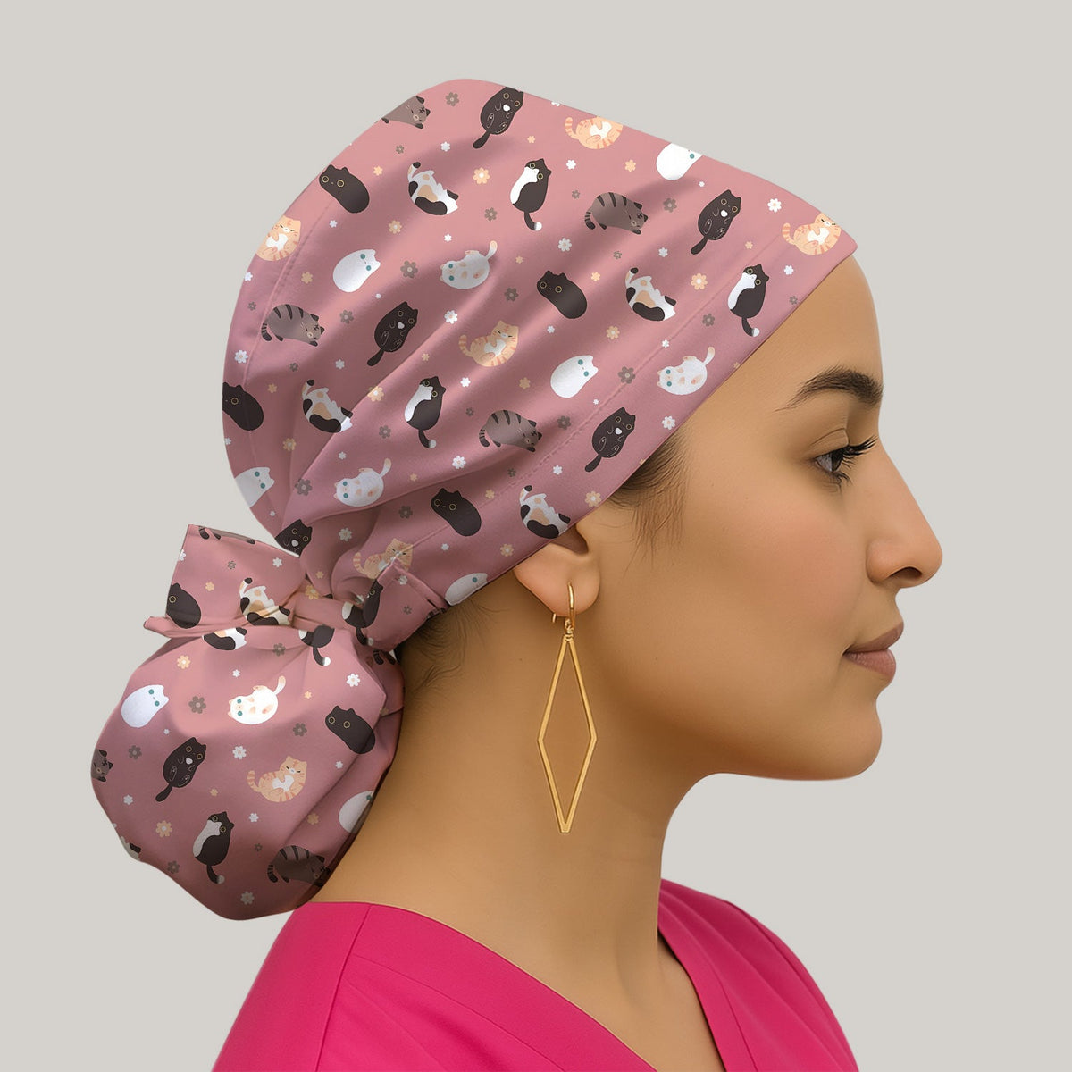 Adorable Kitty Scrub Cap