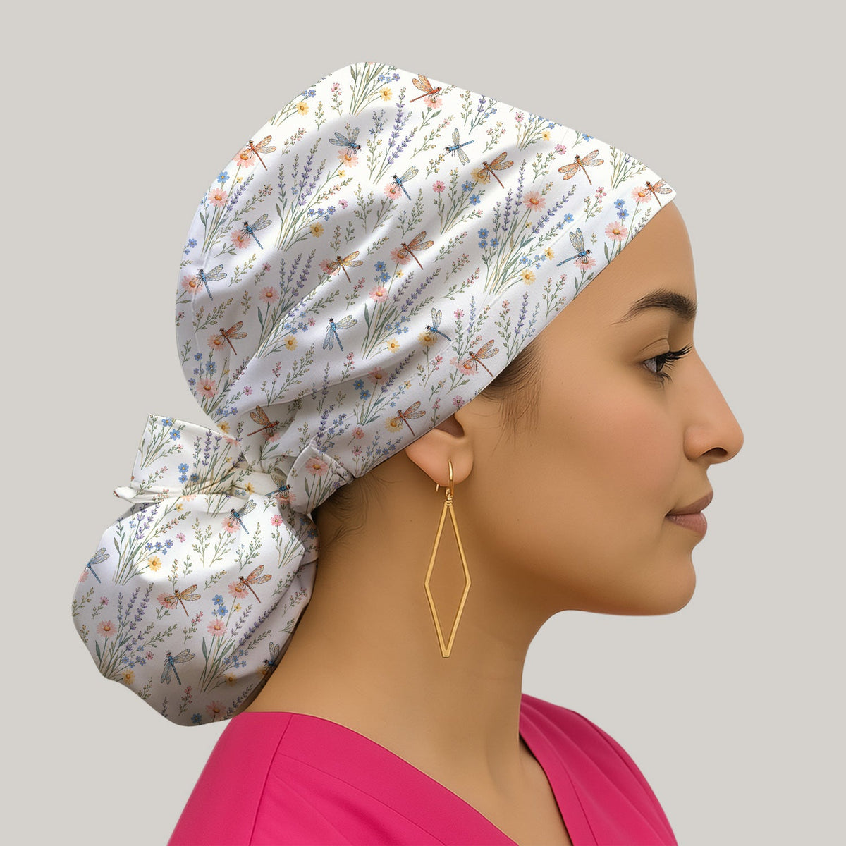 Dragonfly Wildflower Meadow Scrub Cap