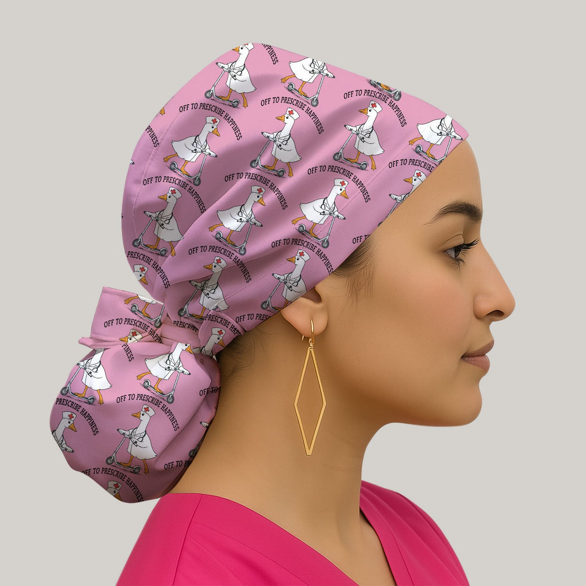 Goose Scooter Nurse Scrub Cap