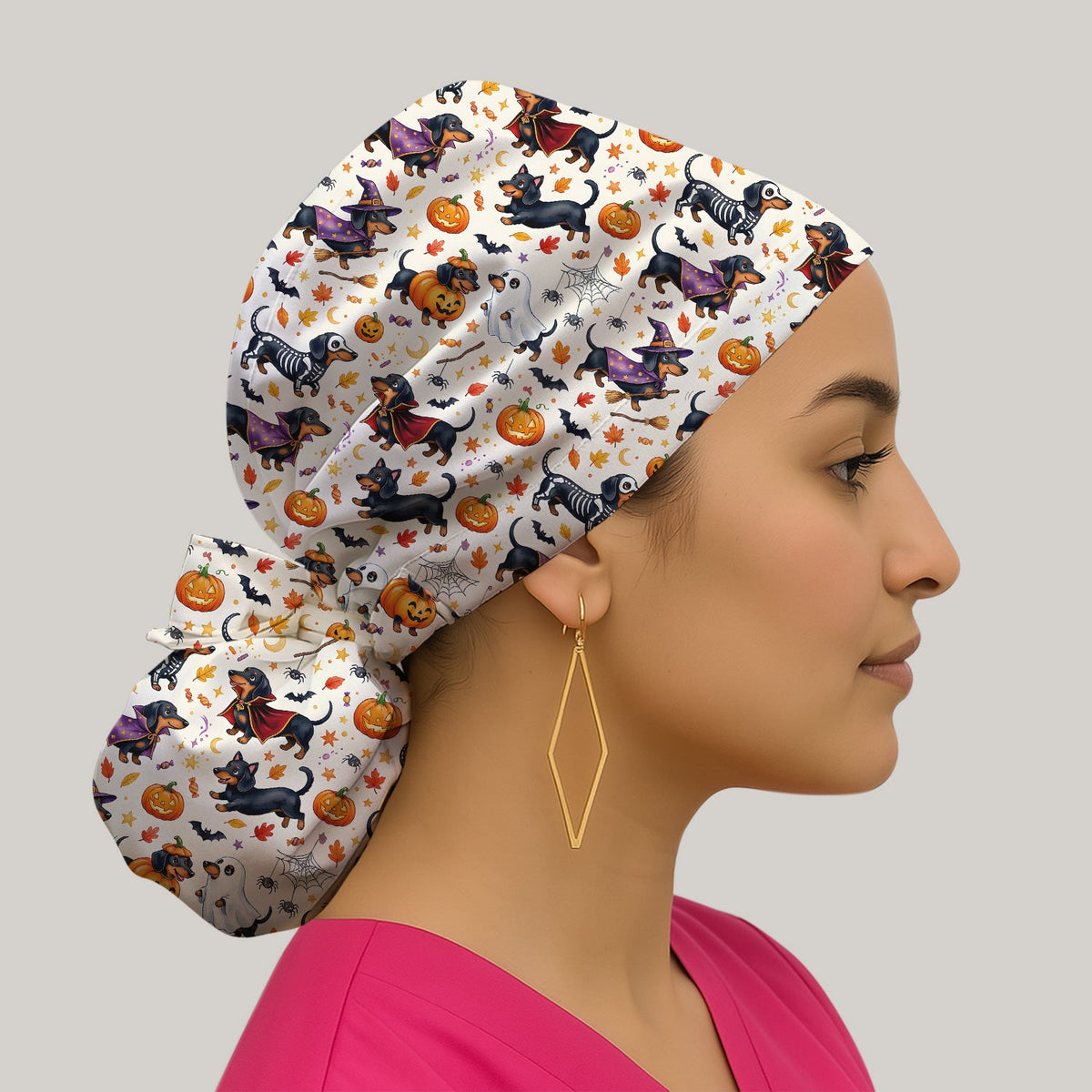 Halloween Dachshund Costume Scrub Cap