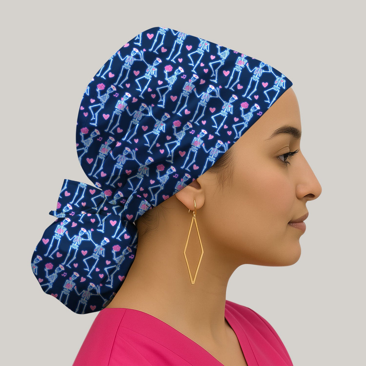 Skeleton Heart Scrub Cap
