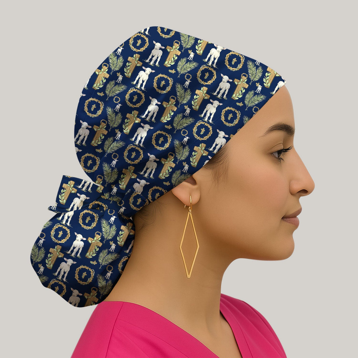Faith Lamb Cross Scrub Cap