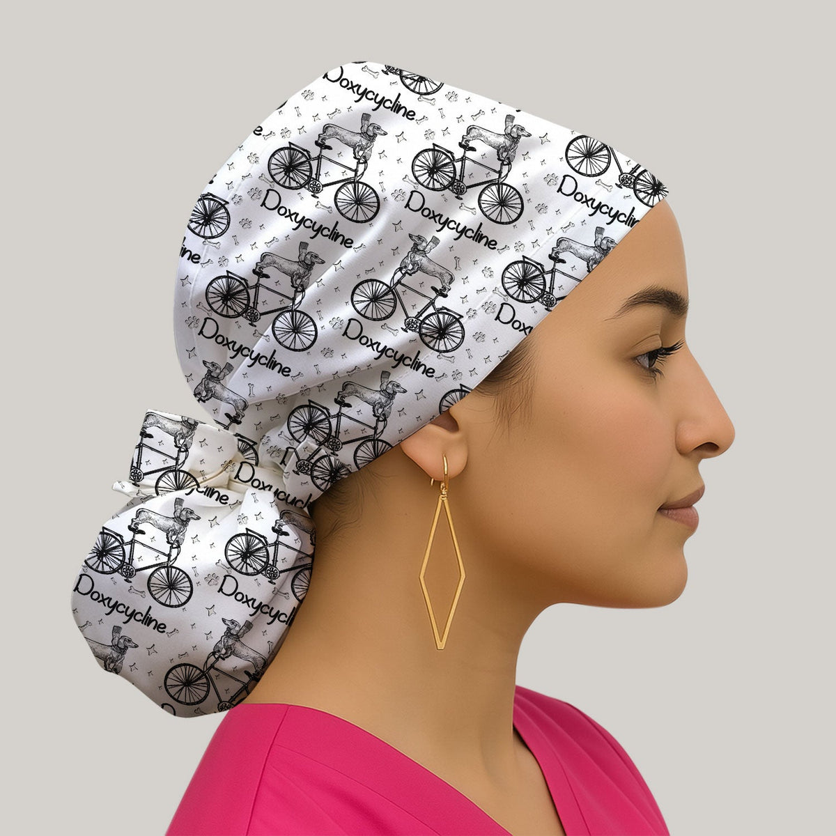 Doxycycline Dog Bicycle Scrub Cap