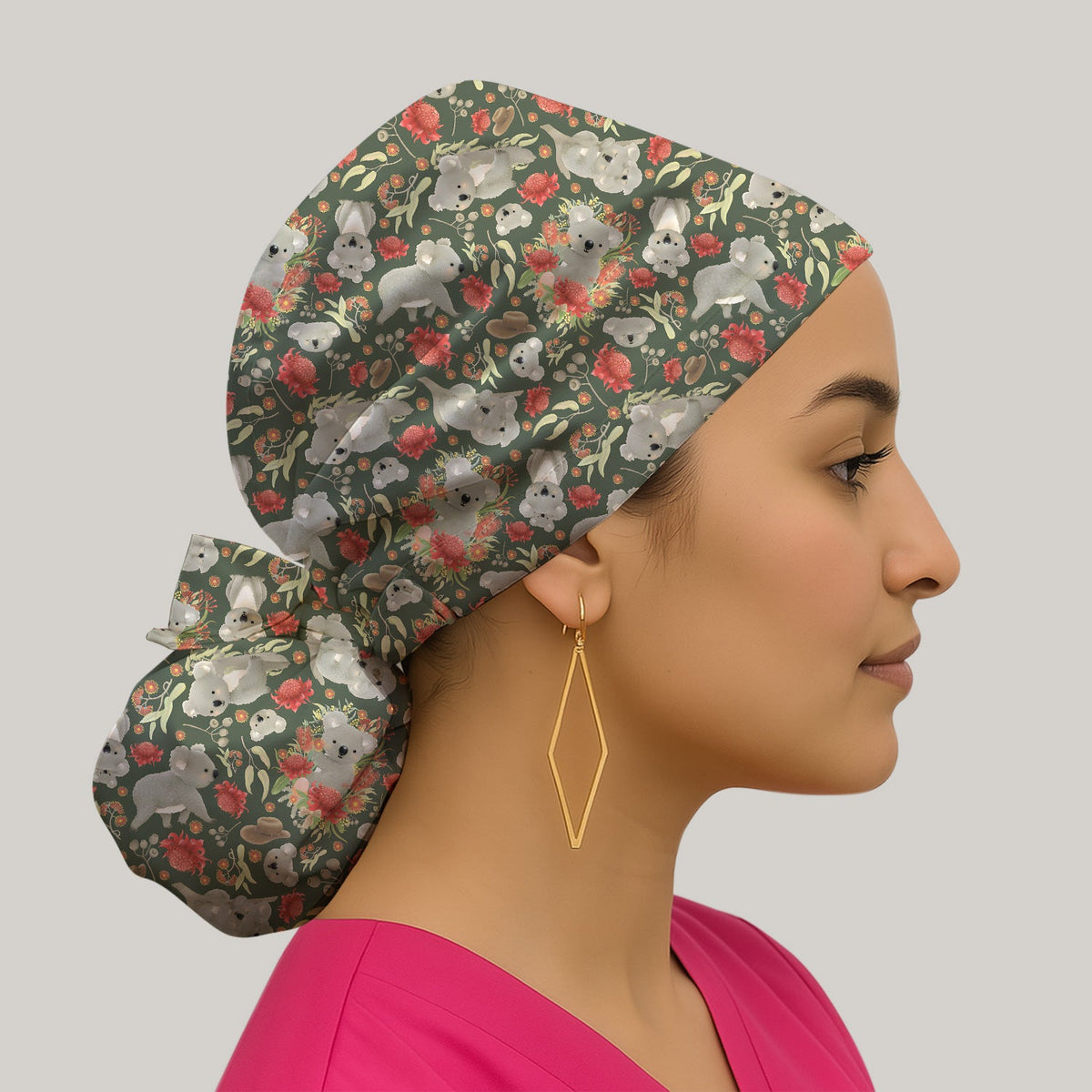 Koala Wildflower Scrub Cap