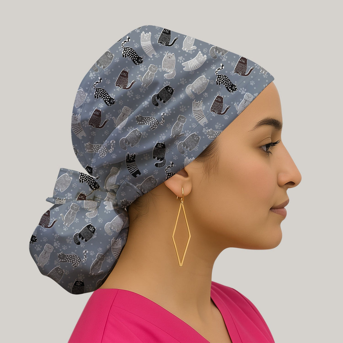 Cat Paw Print Scrub Cap
