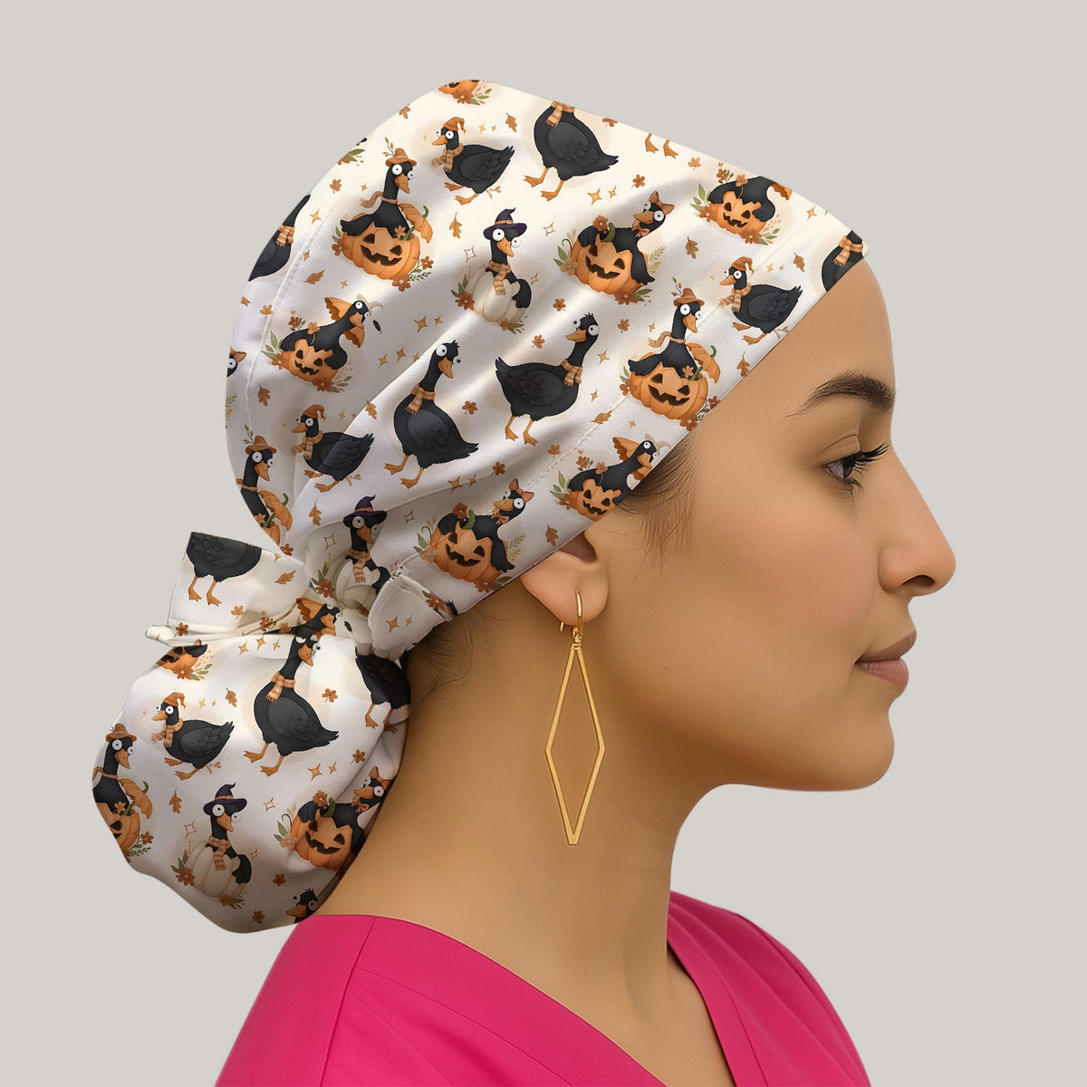 Pumpkin Black Goose Scrub Cap