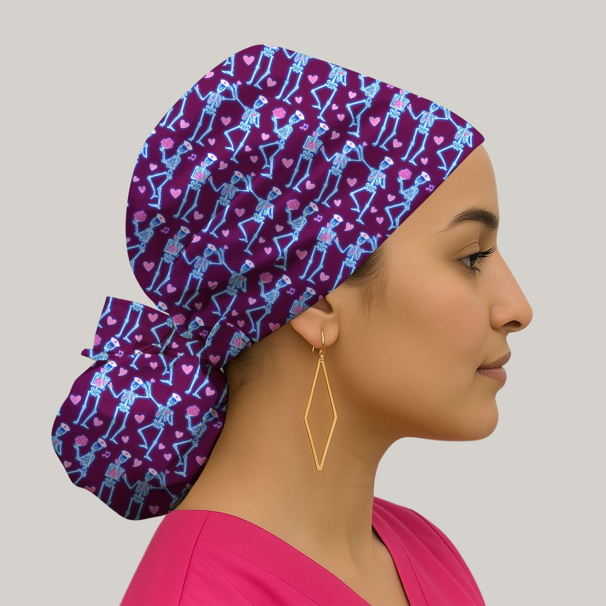 Skeleton Heart Scrub Cap