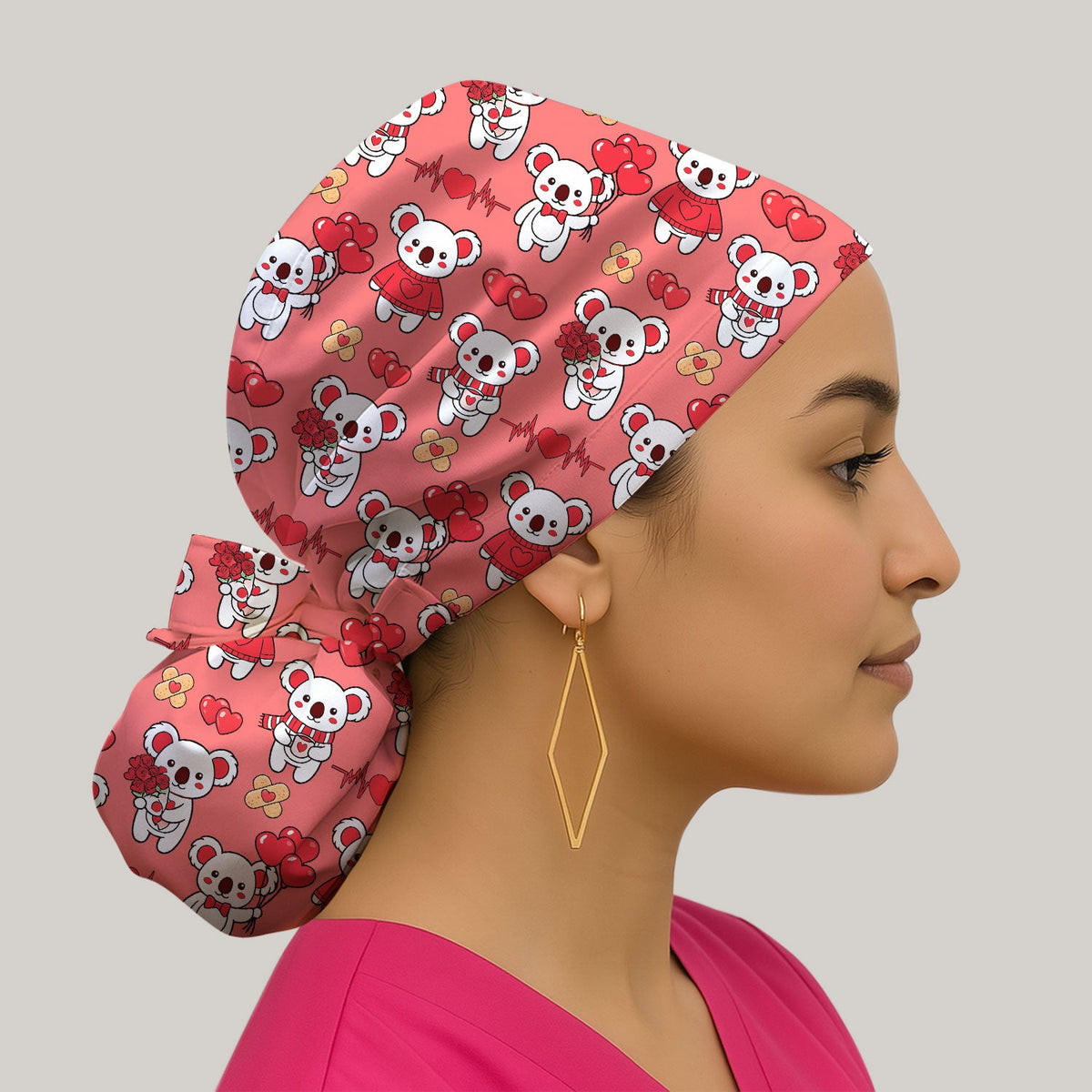 Sweet Koala Scrub Cap - Valentines Day Gift For Nurse