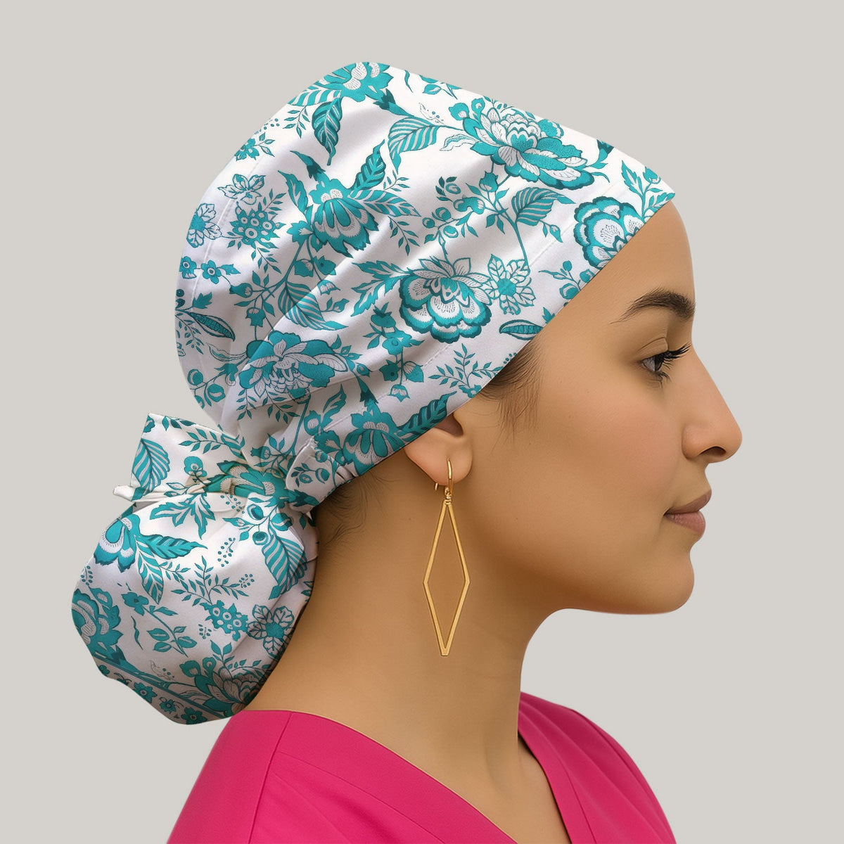 Toile De Jouy Floral Scrub Cap
