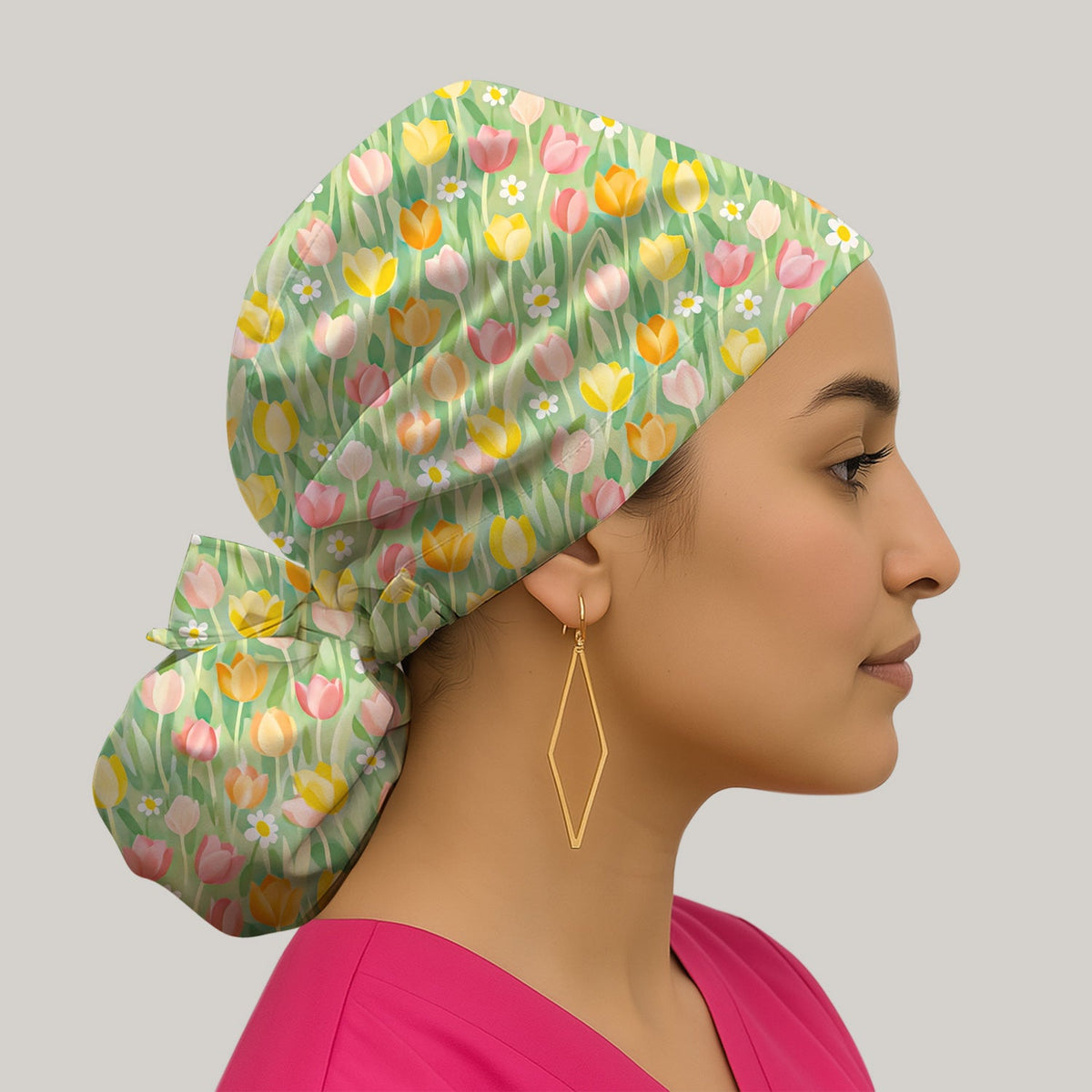 Tulip Meadow Scrub Cap
