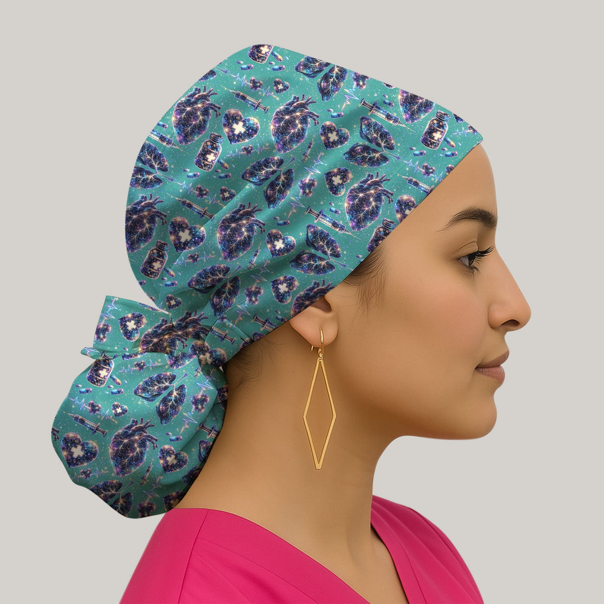 Galaxy Anatomical Heart Lung Syringe Scrub Cap