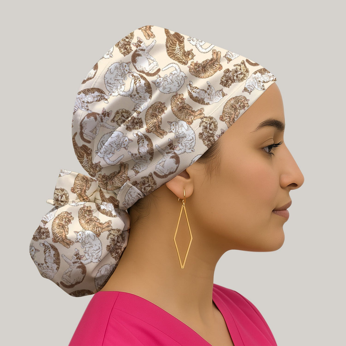 Lazy Cat Nap Scrub Cap