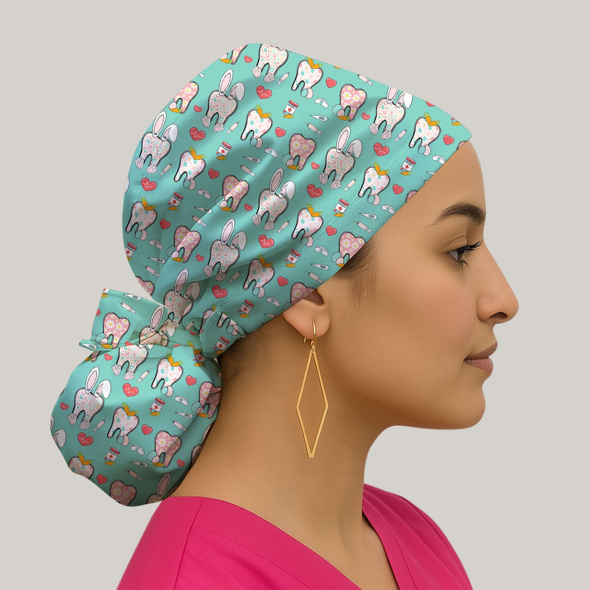Easter Bunny Dentist Scrub Cap
