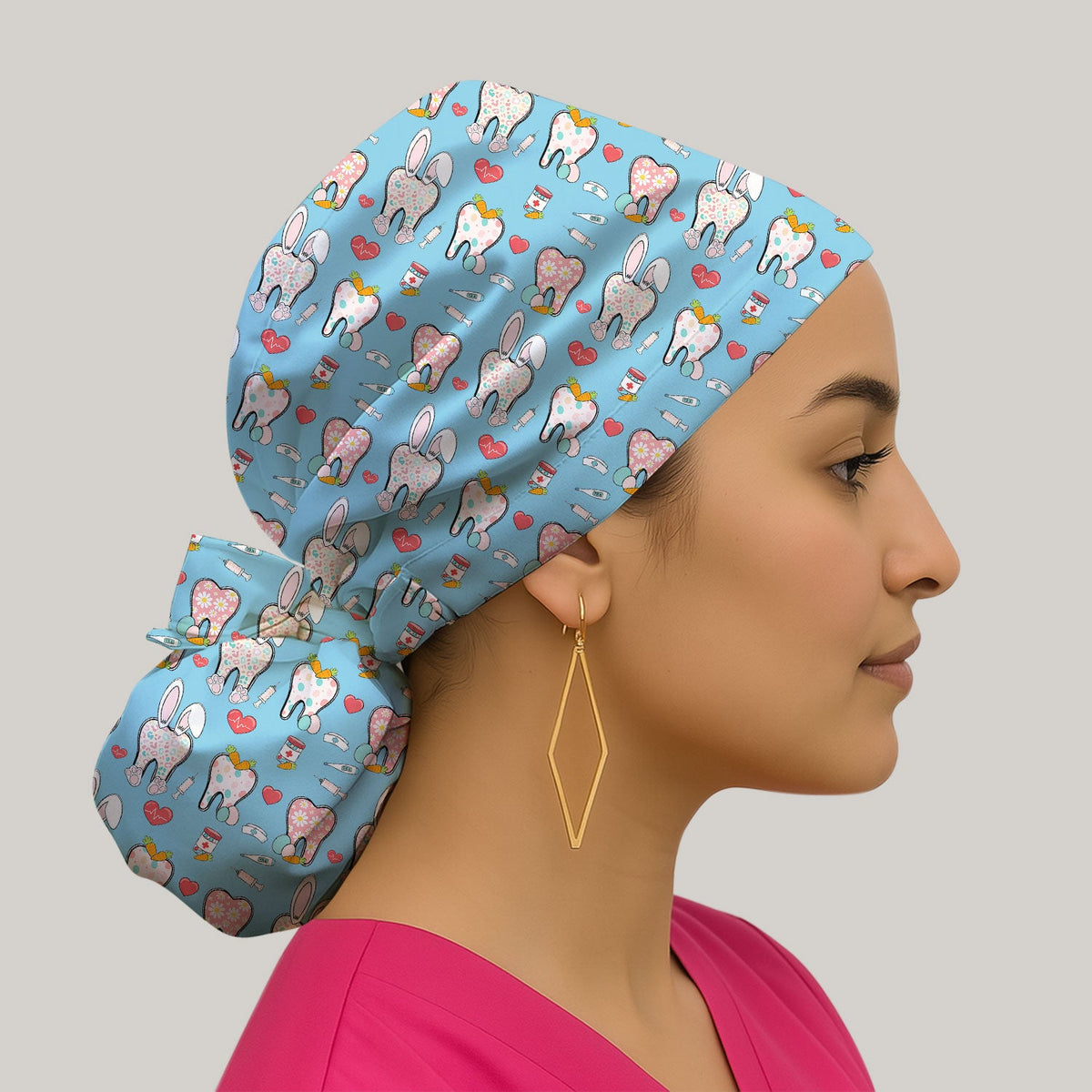 Easter Bunny Dentist Scrub Cap