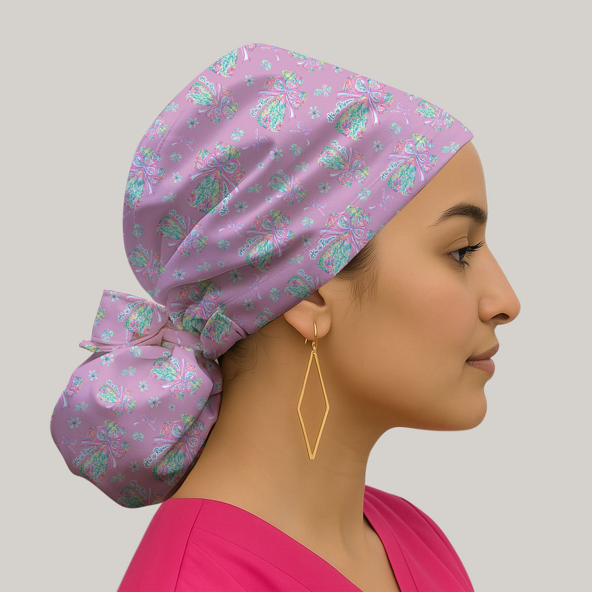 Colorful Bow Scrub Cap