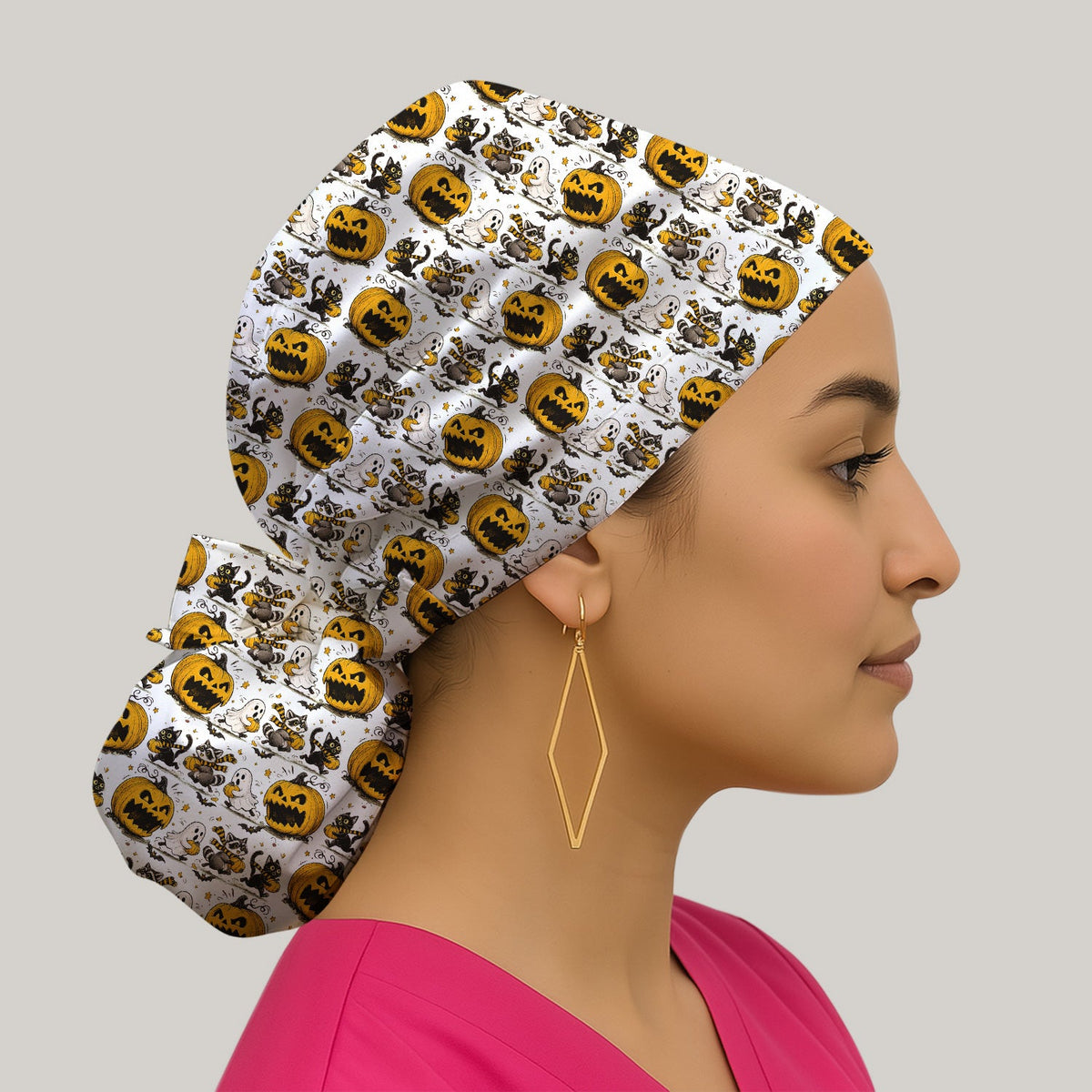 Spooky Woodland Critters Scrub Cap