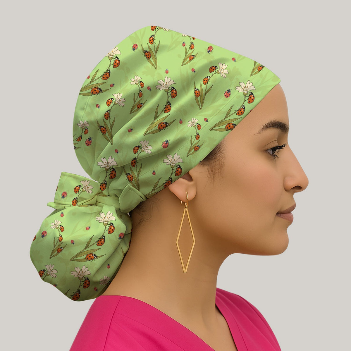 Fresh Daisy Ladybug Garden Scrub Cap