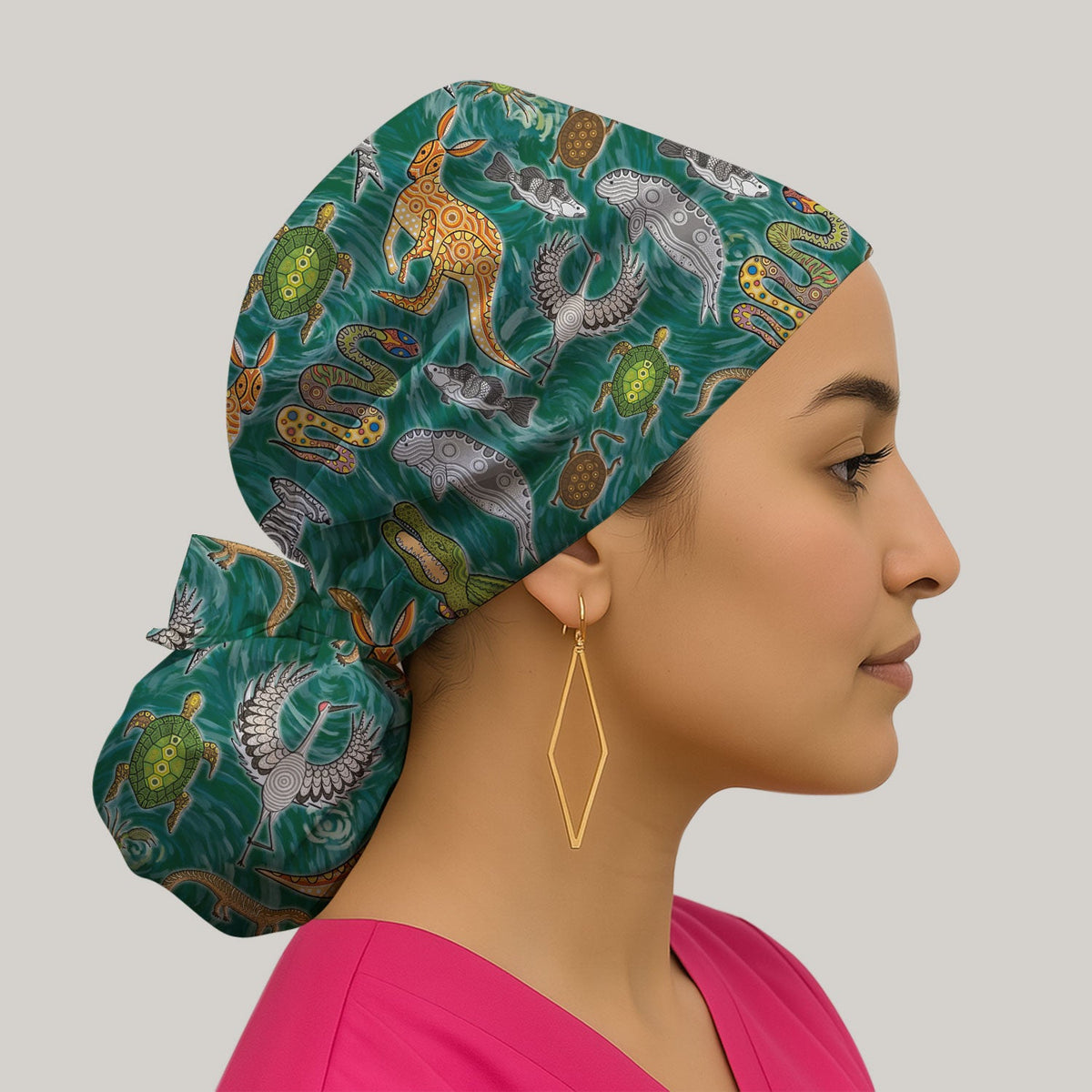 Crocodile Turtle Snake Scrub Cap