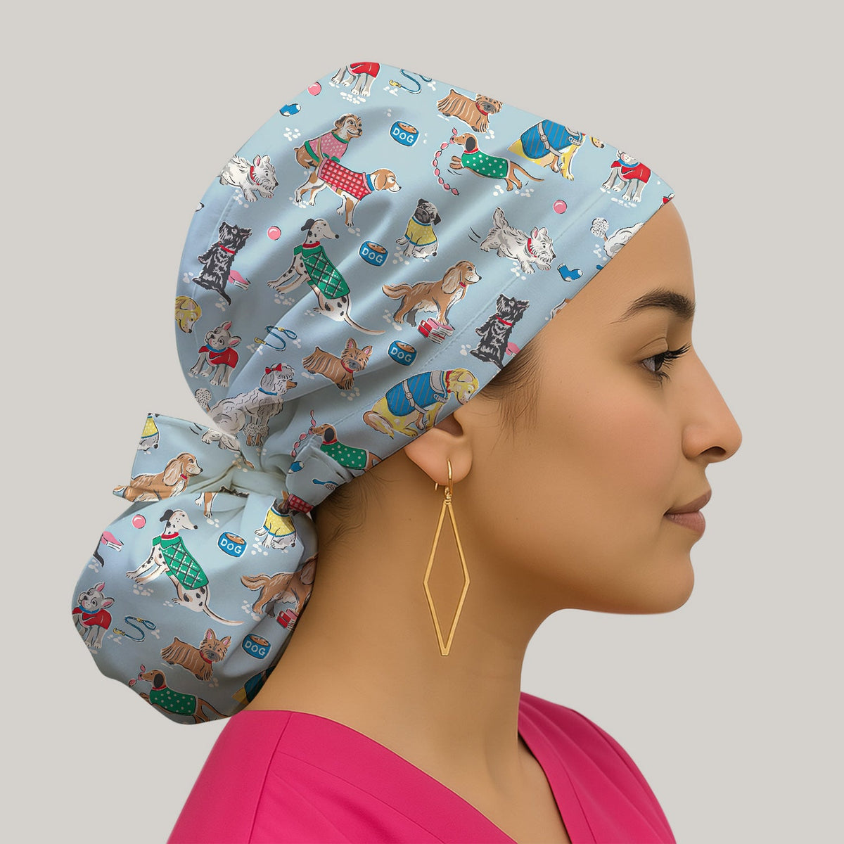 Dog Sweater Playing Ball Scrub Cap