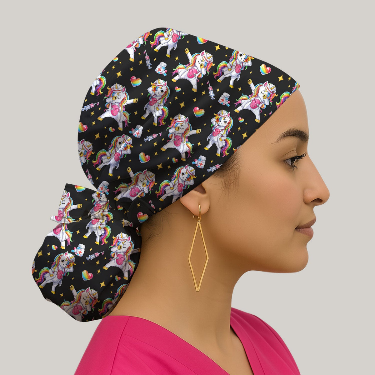 Nurse Unicorn Rainbow Scrub Cap