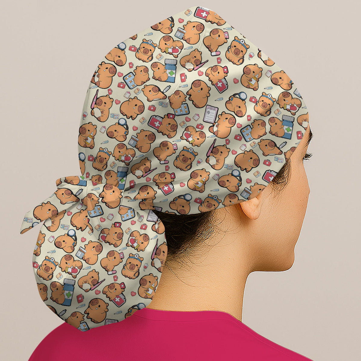 Capybara Stethoscope Medical Tools Scrub Cap