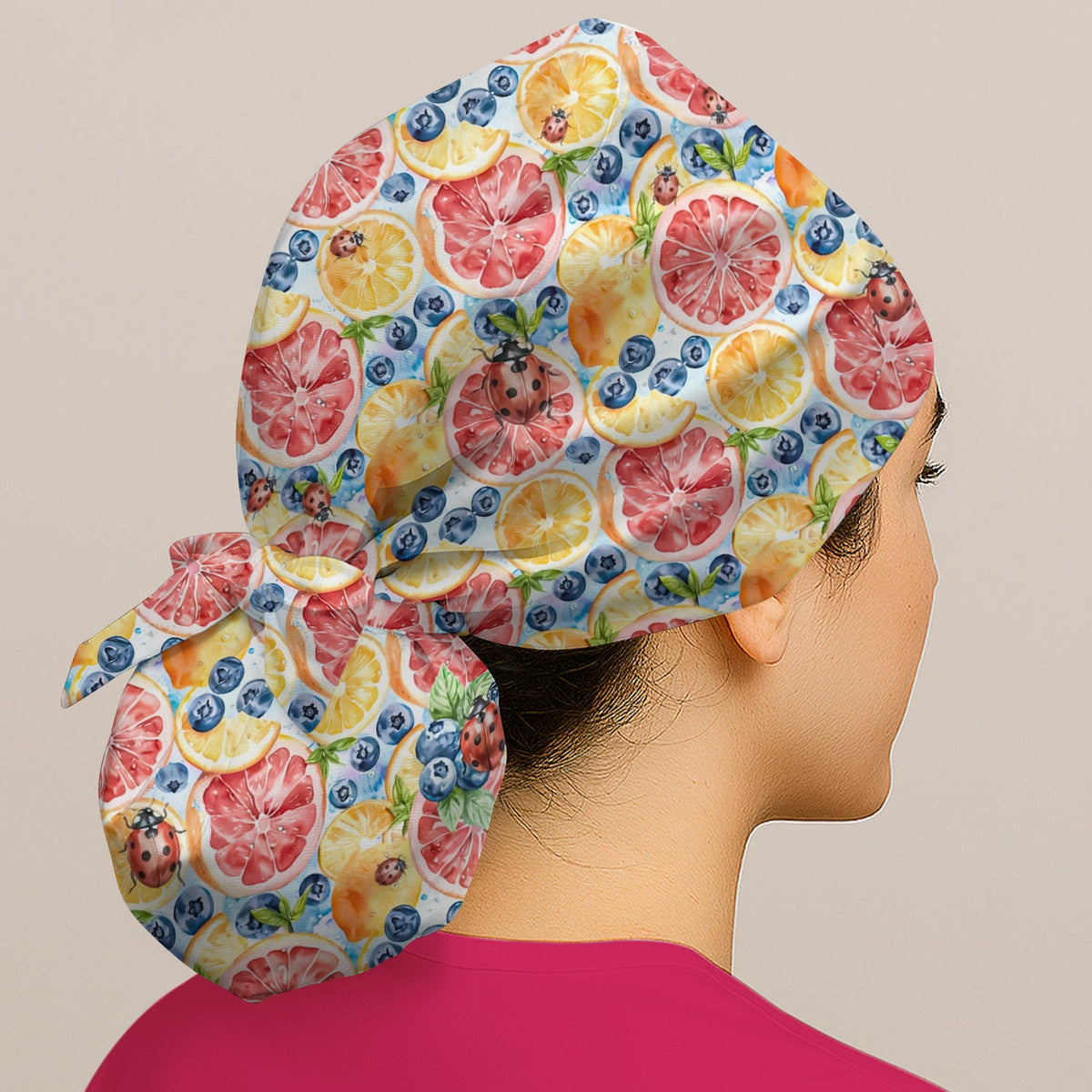 Citrus Berry Ladybug Scrub Cap