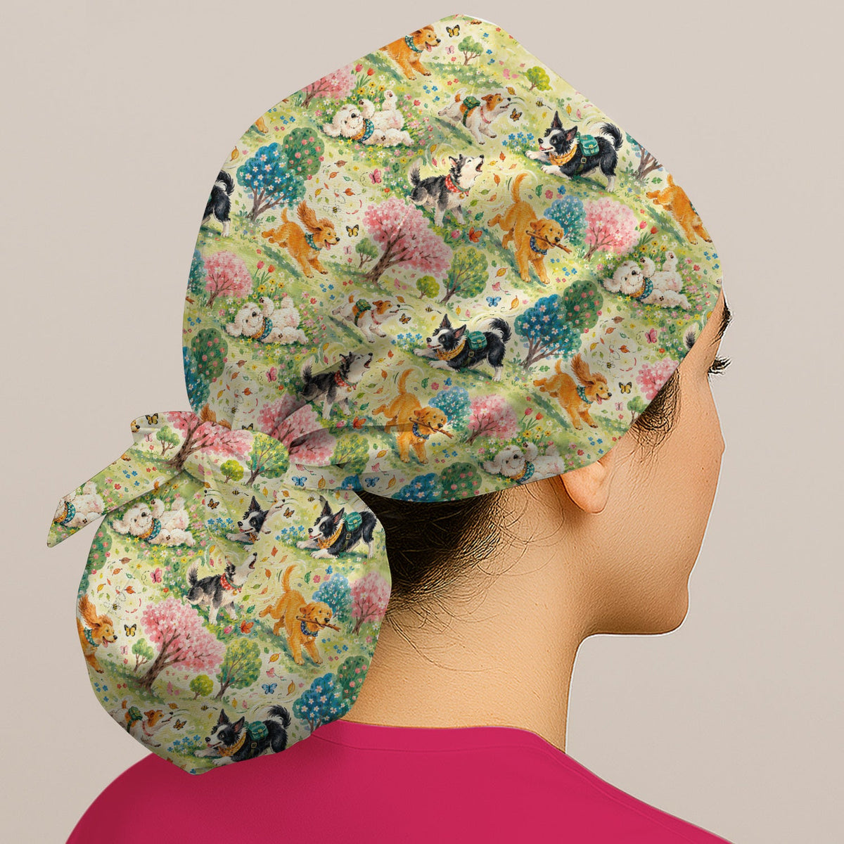 Spring Garden Dogs Scrub Cap