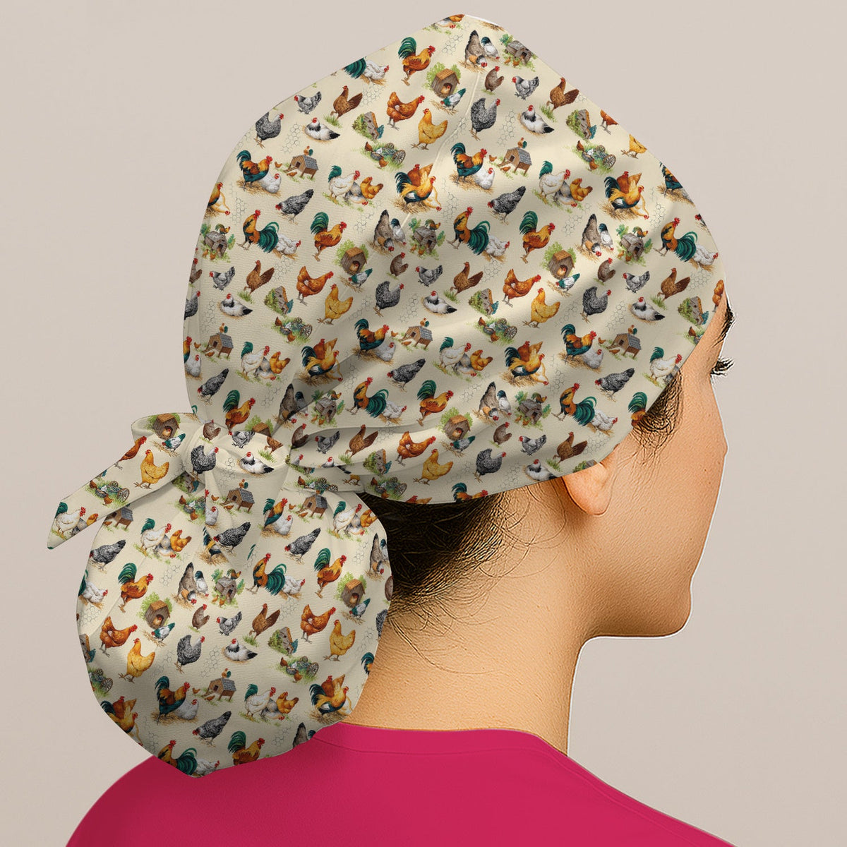 Farm Chicken Rooster Coop Scrub Cap
