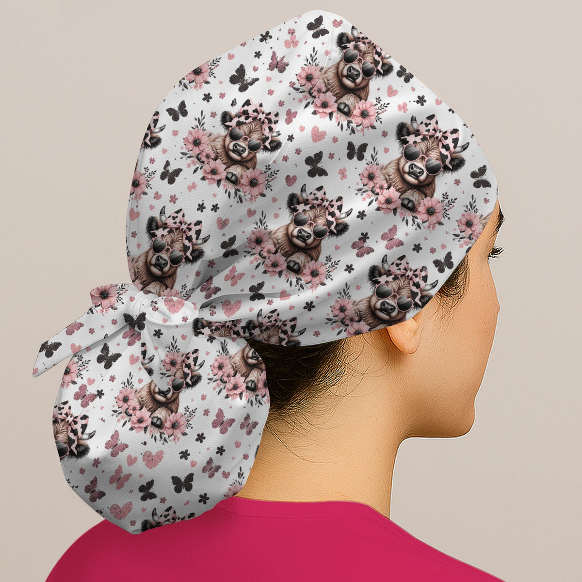 Cow Heart Sunglasses Scrub Cap