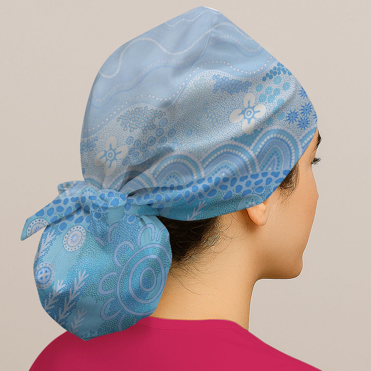 Floral Mandala Dot Scrub Cap