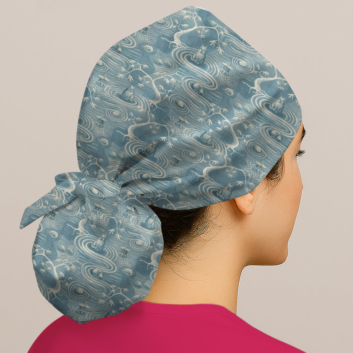 Zen Cat Water Garden Scrub Cap