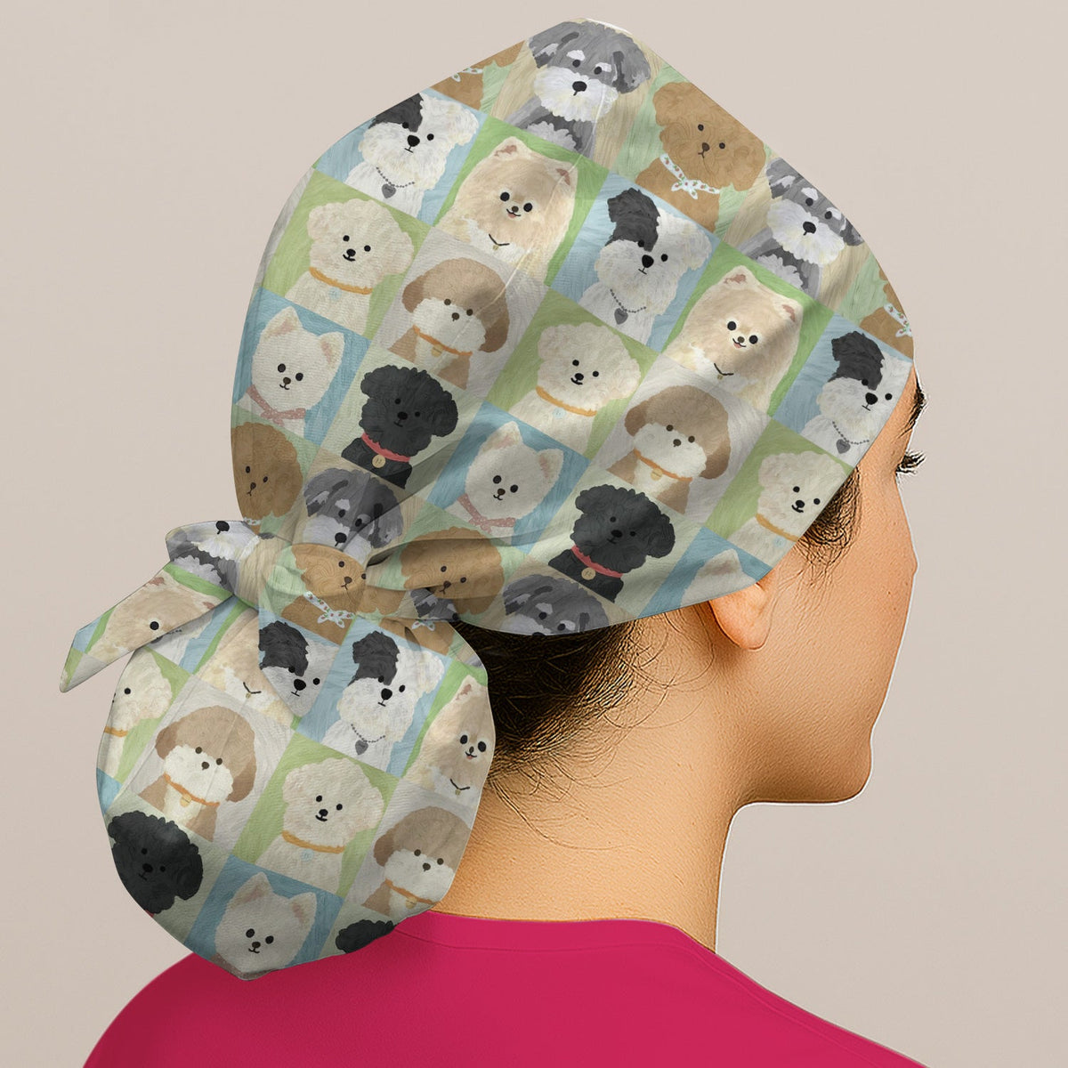 Adorable Different Dog Breeds Scrub Cap