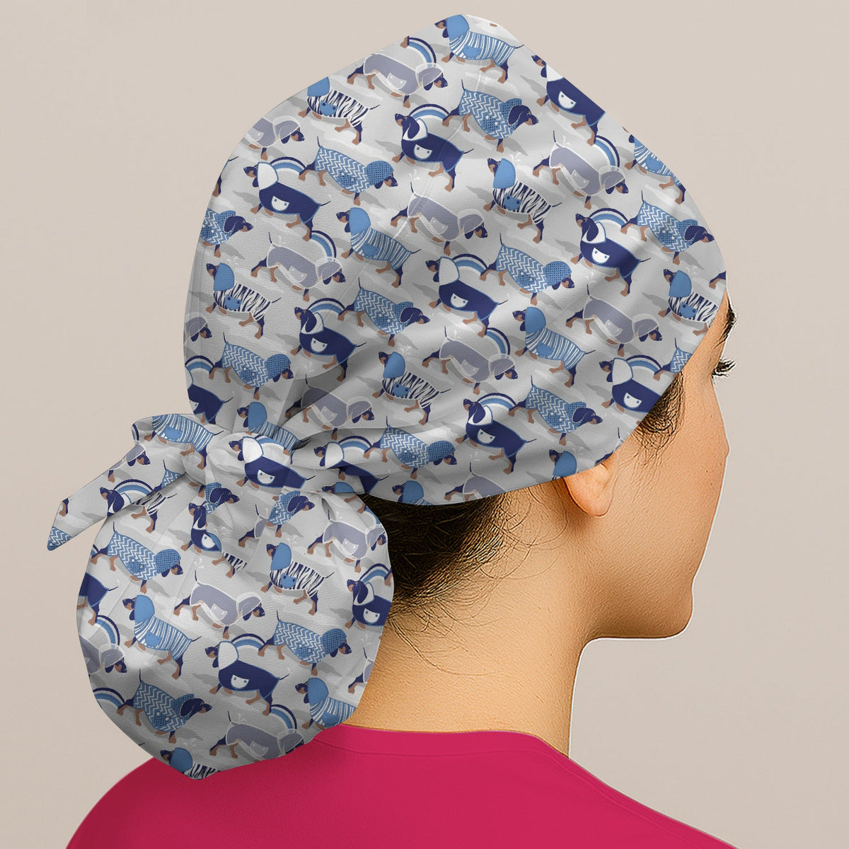 Dachshund Raincoat Parade Scrub Cap