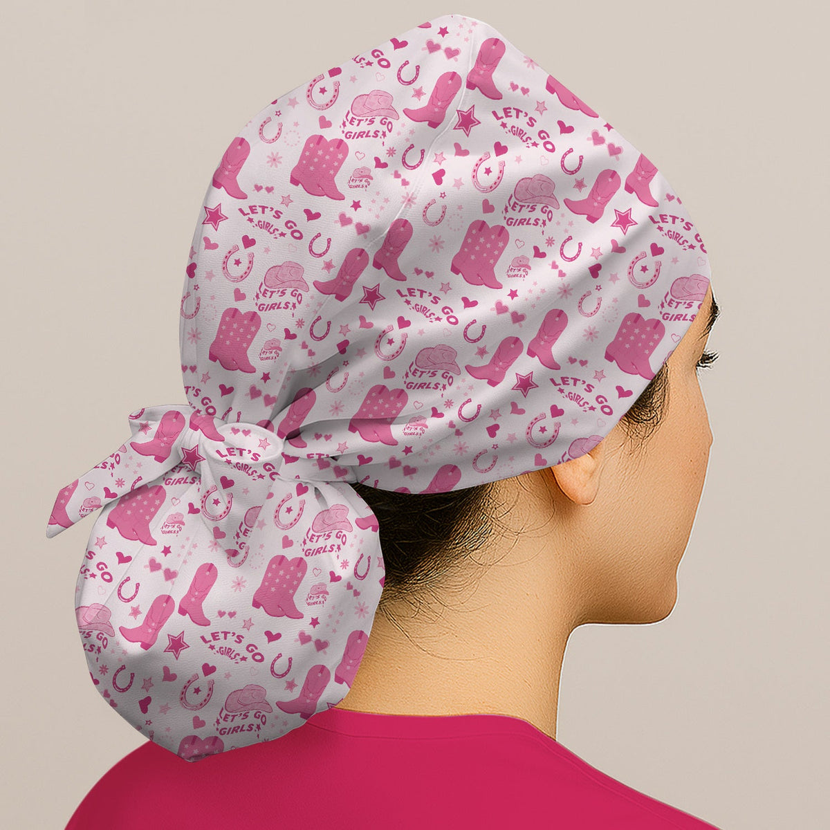 Doodle Love Hearts Scrub Cap