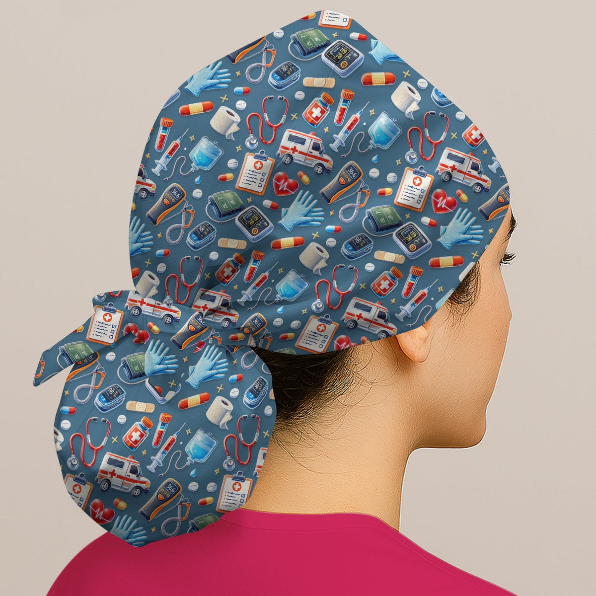 Ambulance Stethoscope Tools Scrub Cap