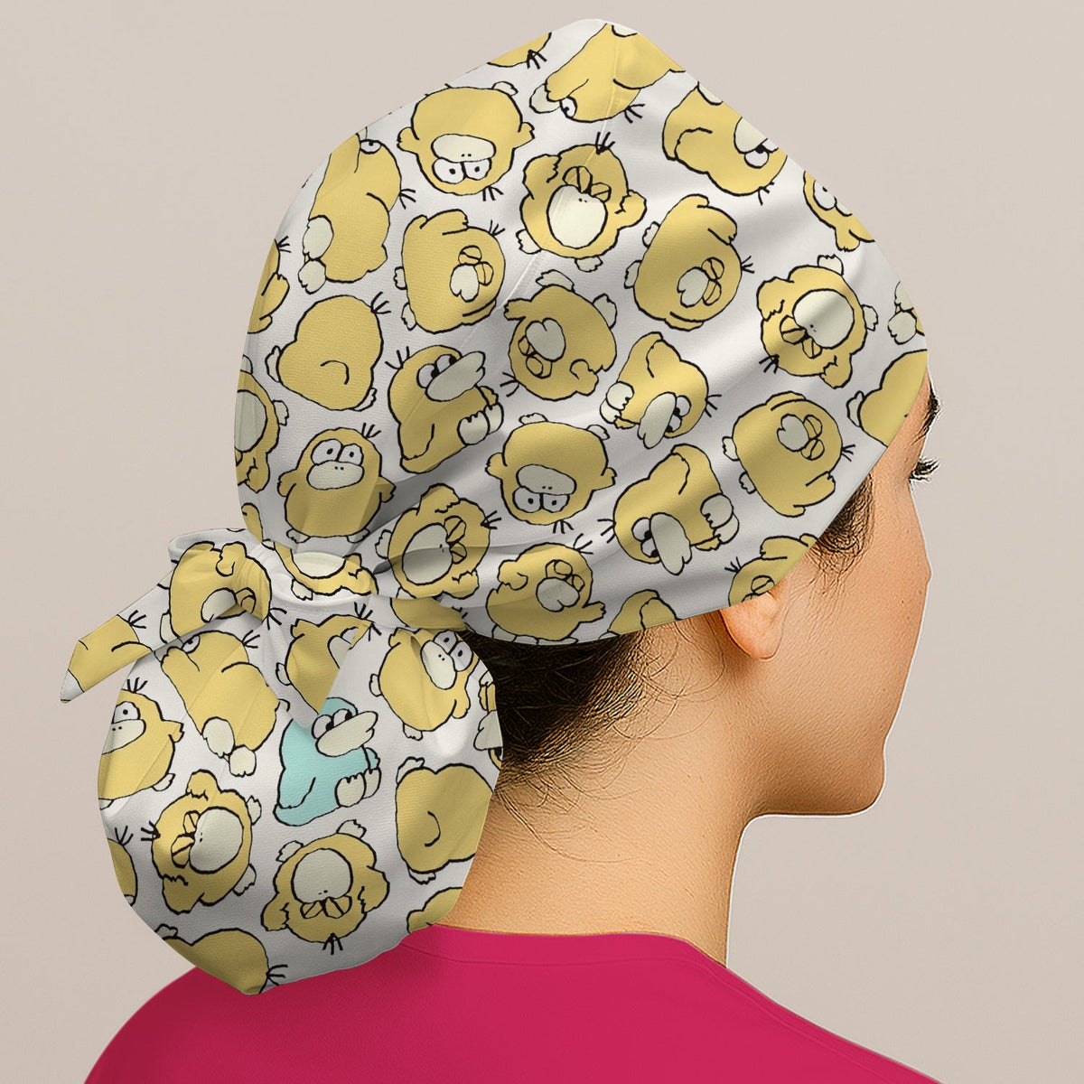 Yellow Cartoon Duck Scrub Cap
